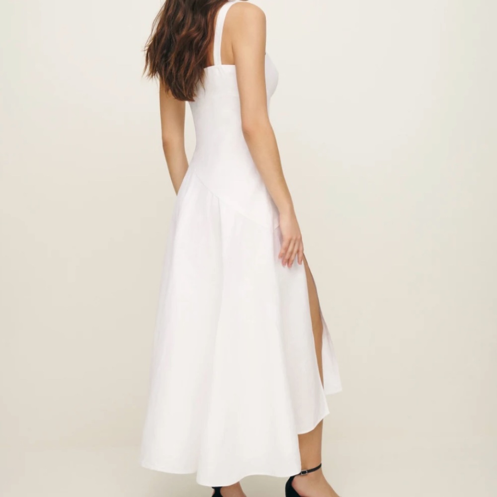 Reformation Bekki Linen Dress - White - Picture 4 of 12